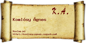 Komlósy Ágnes névjegykártya