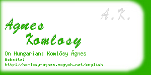 agnes komlosy business card